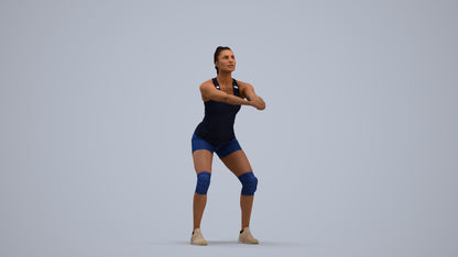 realistic 3D people woman sport, render-ready for V-Ray and Corona, FBX OBJ, standing pose render