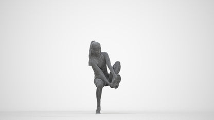 realistic 3D human woman sport, archviz people FBX OBJ for Blender, wireframe back view