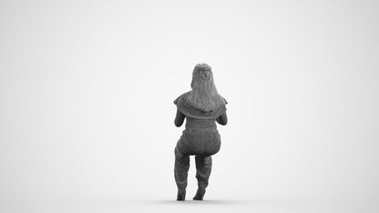 realistic 3D people woman casual sitting, render-ready for V-Ray and Corona, FBX OBJ, wireframe front view