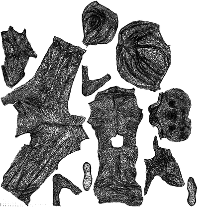 photogrammetry 3D man business, realistic human model archviz FBX, wireframe top-down view