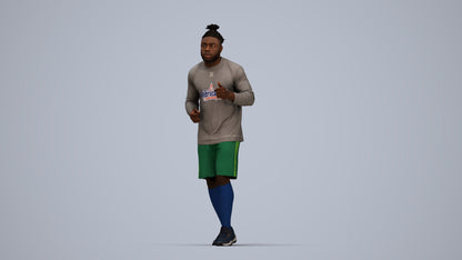 scanned 3D man sport, photogrammetry people for Enscape and V-Ray, top-down view render
