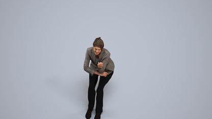 3D scanned woman business, photorealistic archviz people for Enscape and SketchUp, back view render