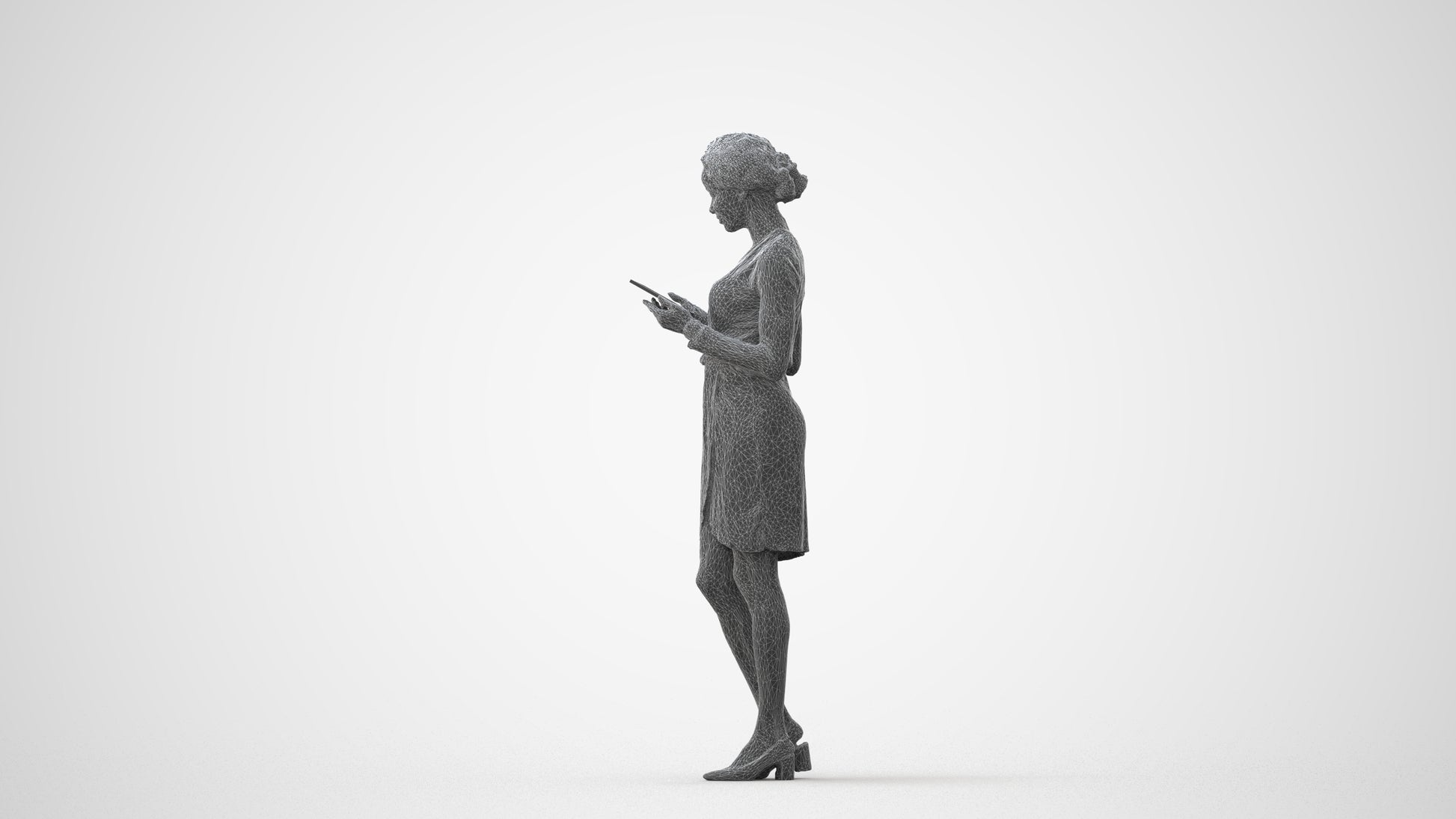 realistic 3D people woman casual walking, render-ready for V-Ray and Corona, FBX OBJ, square thumbnail