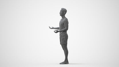 realistic 3D human man casual standing, archviz people FBX OBJ for Blender, square thumbnail
