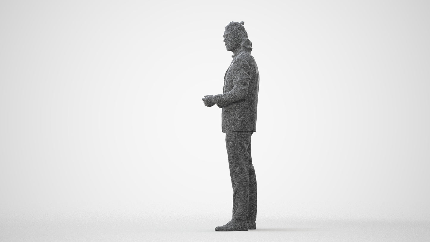 3D human model man formal formalaffairs, photogrammetry scanned person for archviz, square thumbnail