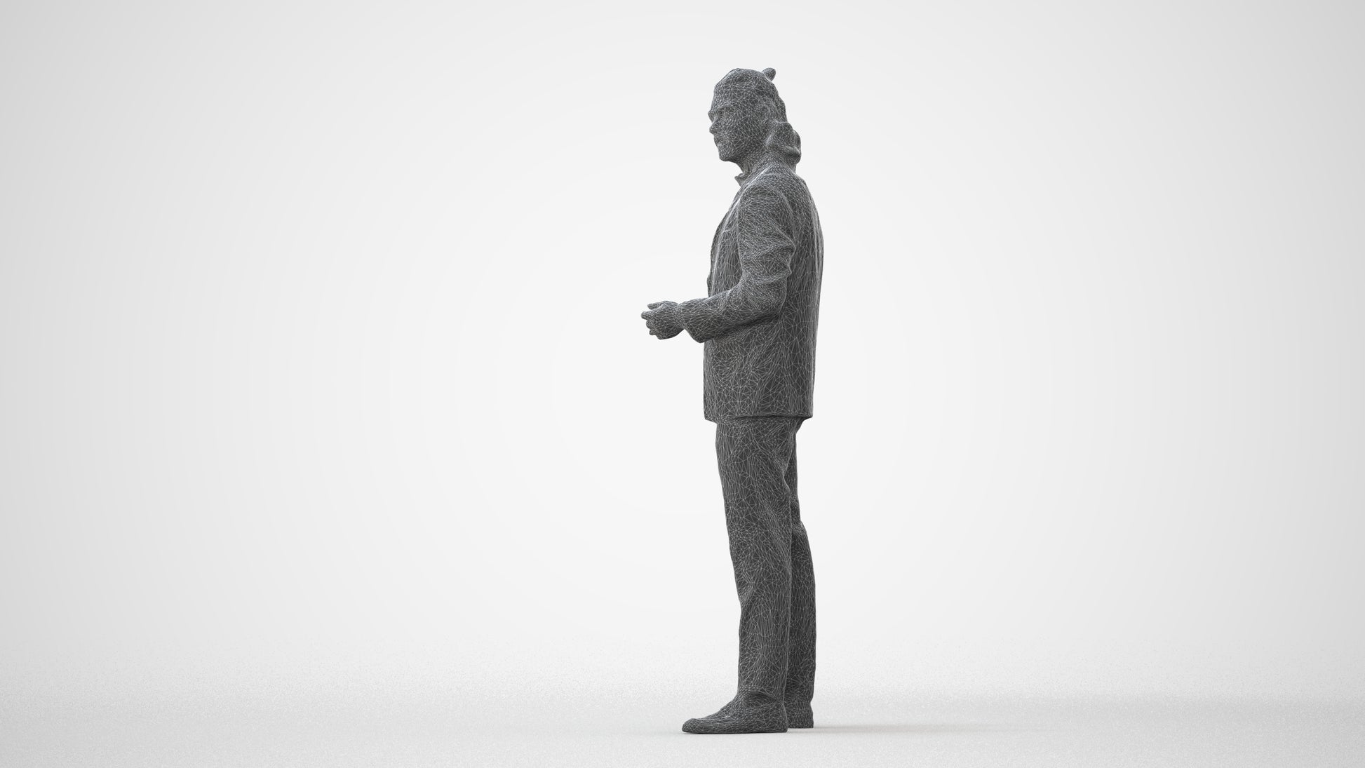 3D human model man formal formalaffairs, photogrammetry scanned person for archviz, square thumbnail