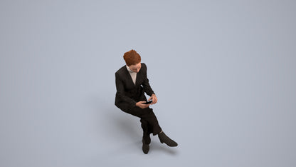 scanned 3D woman business, photogrammetry people for Enscape and V-Ray, back view render