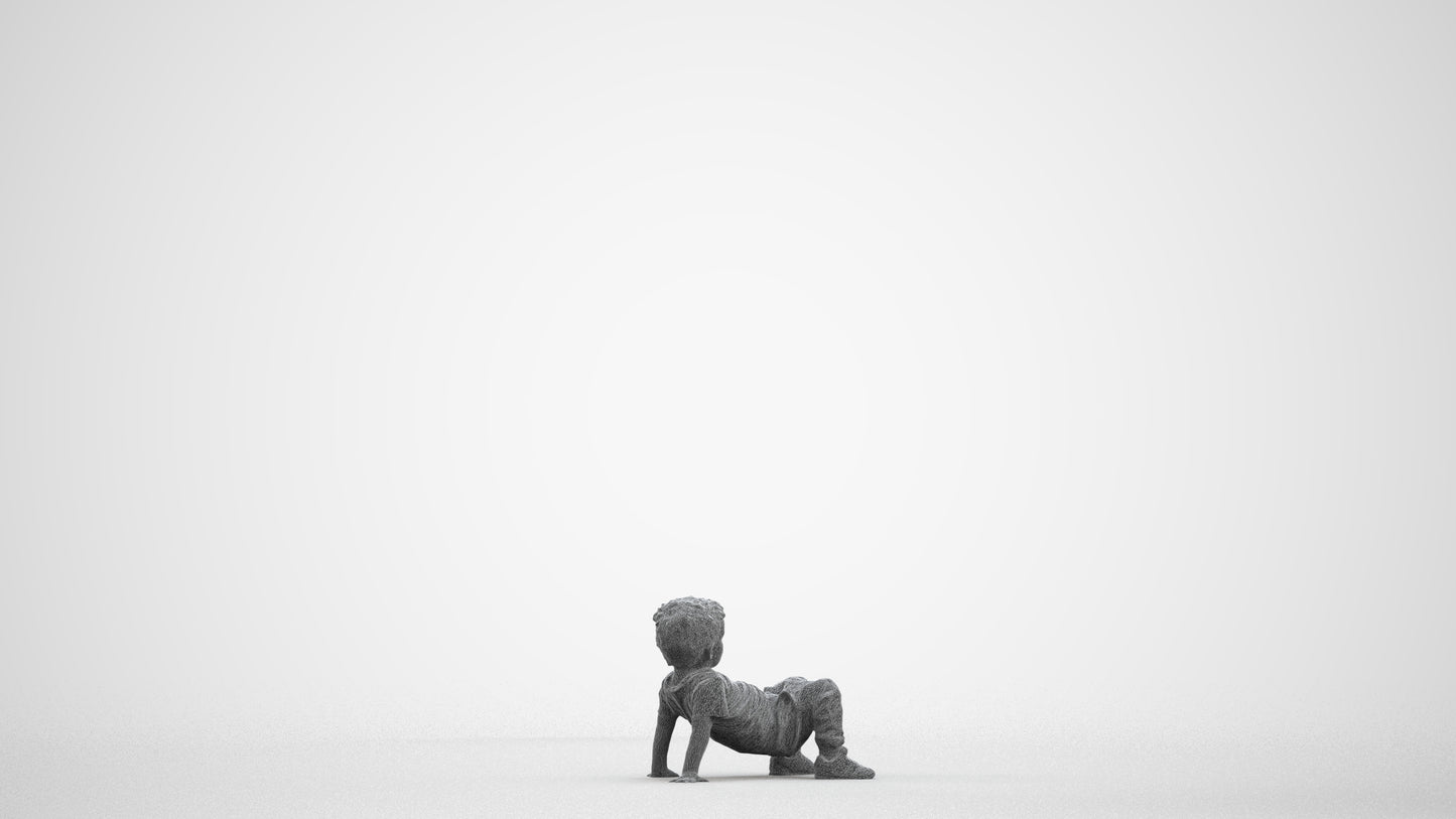 realistic 3D human boy casual kids, archviz people FBX OBJ for Blender, wireframe front view