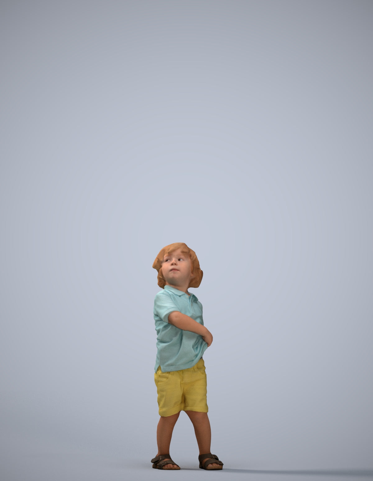 3D human model boy casual kids, photogrammetry scanned person for archviz