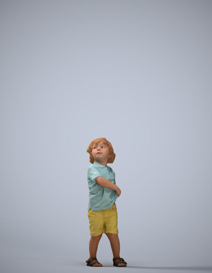 3D human model boy casual kids, photogrammetry scanned person for archviz