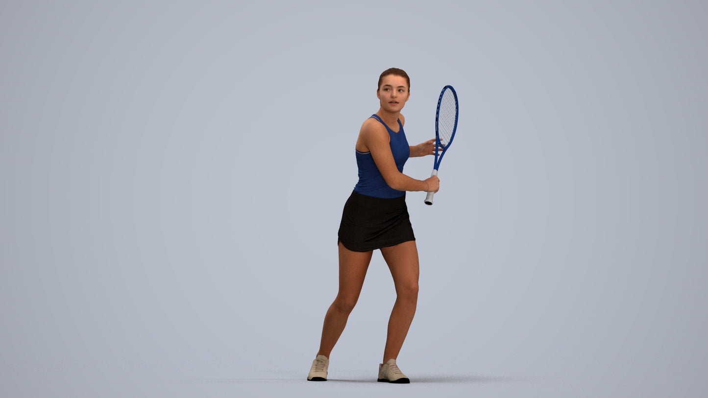 realistic 3D girl sport, scanned archviz people for Blender and 3ds Max, standing pose render