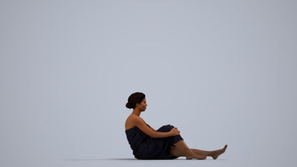 3D scanned woman sport, photorealistic archviz people for Enscape and SketchUp, side view render