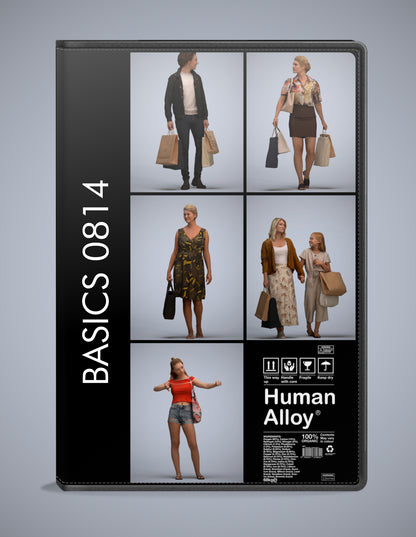 photogrammetry 3D people shopping collection, 5 realistic human models archviz FBX