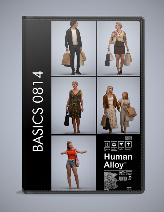 photogrammetry 3D people shopping collection, 5 realistic human models archviz FBX
