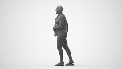 scanned 3D man pool, photogrammetry people for Enscape and V-Ray, square thumbnail