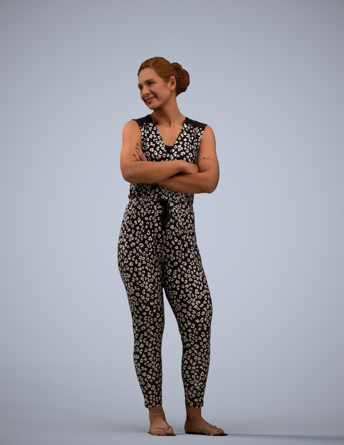 realistic 3D people woman casual standing, render-ready for V-Ray and Corona, FBX OBJ