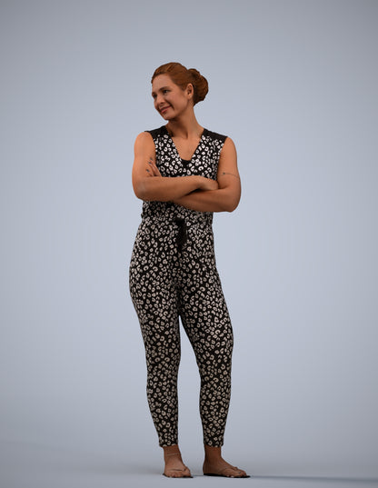realistic 3D people woman casual standing, render-ready for V-Ray and Corona, FBX OBJ