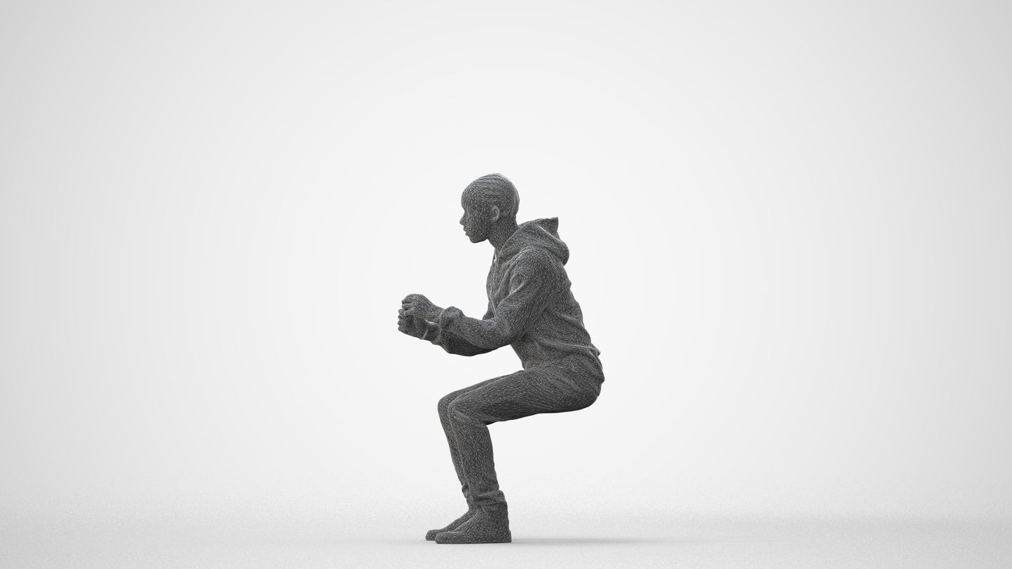 3D people model boy casual kids, scanned human for 3ds Max rendering, square thumbnail
