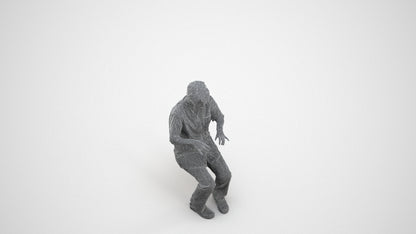 realistic 3D human senior woman medical, archviz people FBX OBJ for Blender, wireframe three-quarter view
