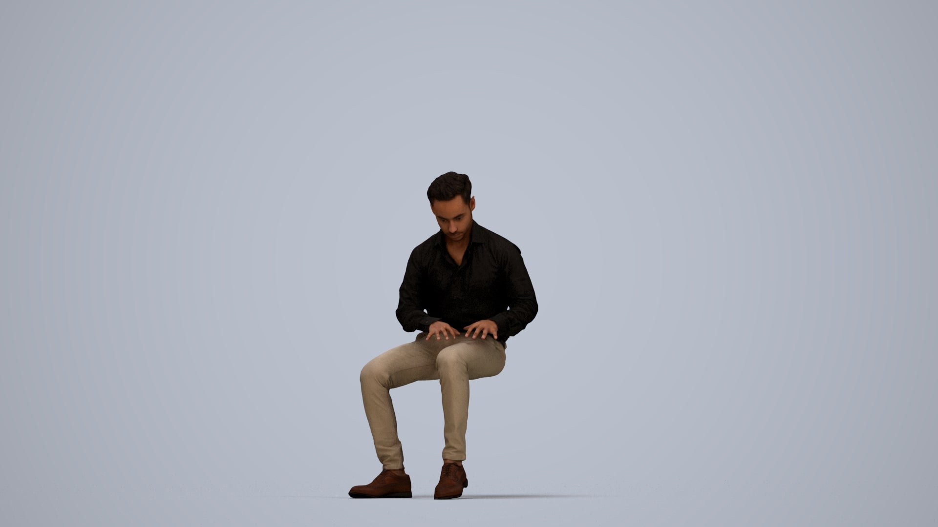 3D scanned man business, photorealistic archviz people for Enscape and SketchUp, top-down view render