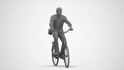 3D people model man casual cycling, scanned human for 3ds Max rendering, three-quarter front view render