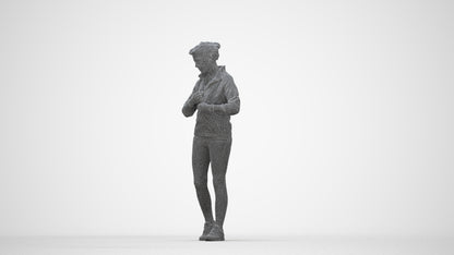 3D people model woman sport, scanned human for 3ds Max rendering, wireframe back view