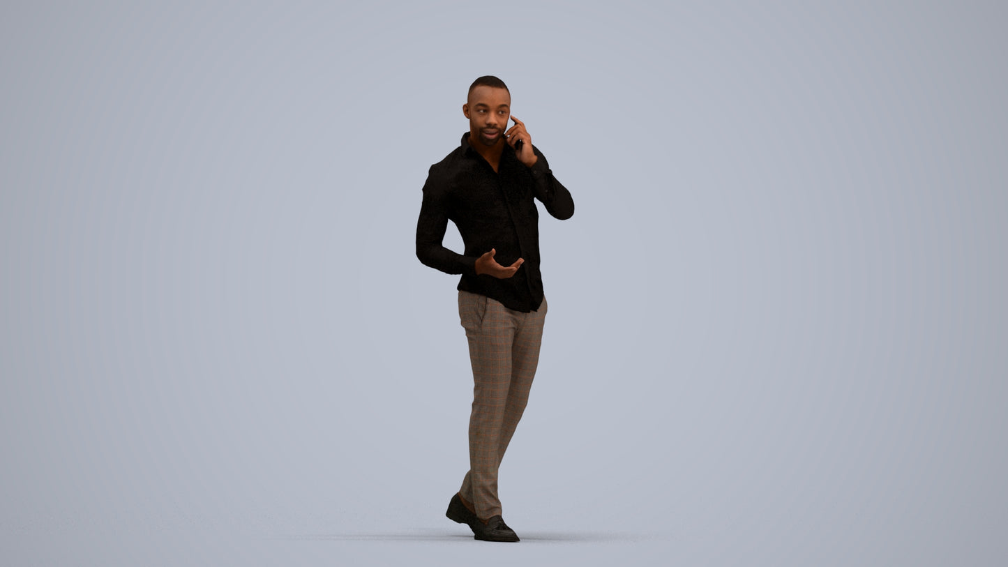 realistic 3D people man business walking, render-ready for V-Ray and Corona, FBX OBJ, standing pose render