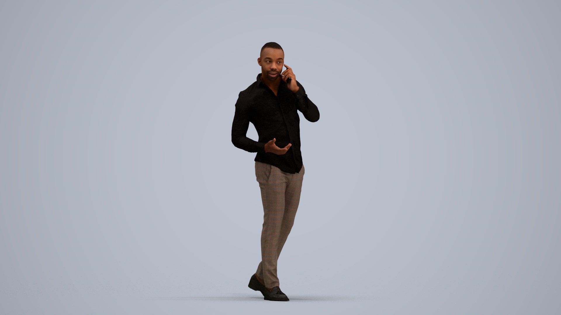 realistic 3D people man business walking, render-ready for V-Ray and Corona, FBX OBJ, standing pose render