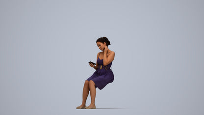 realistic 3D human woman formal formalaffairs, archviz people FBX OBJ for Blender, top-down view render