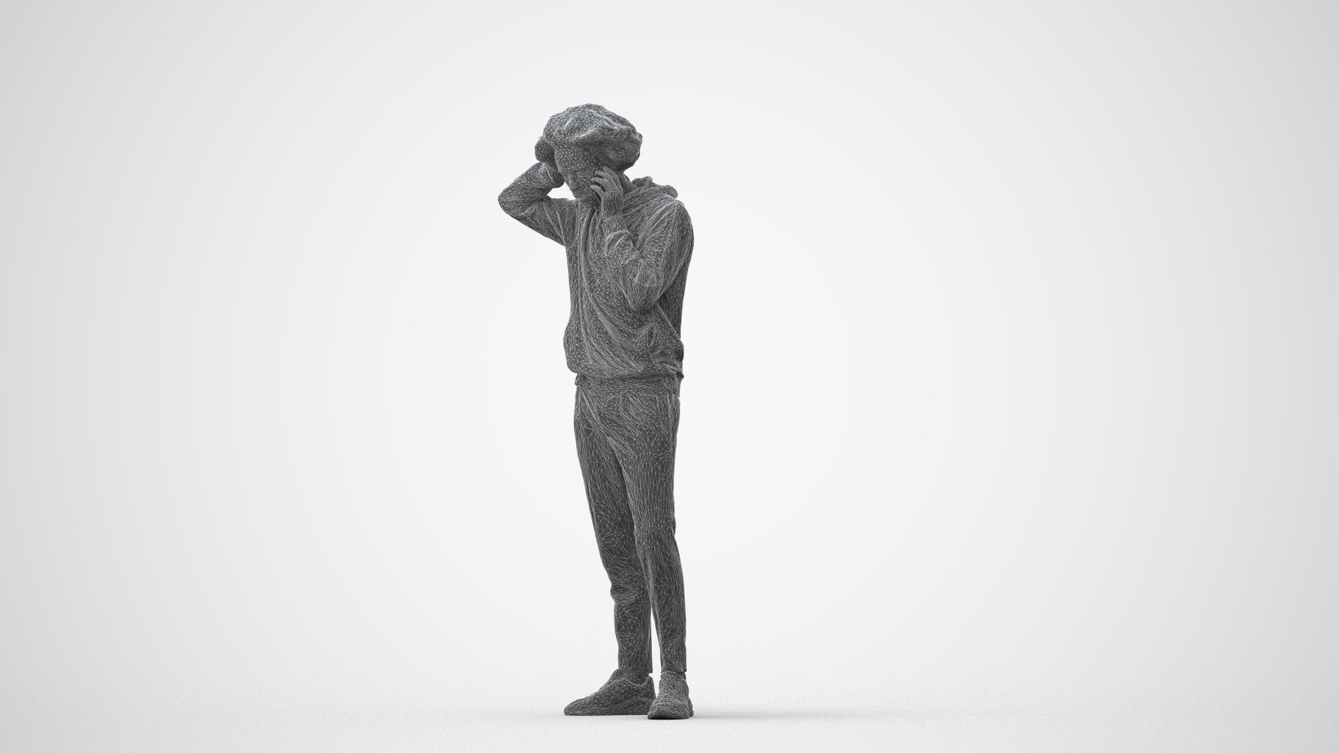 realistic 3D people man casual standing, render-ready for V-Ray and Corona, FBX OBJ, square thumbnail