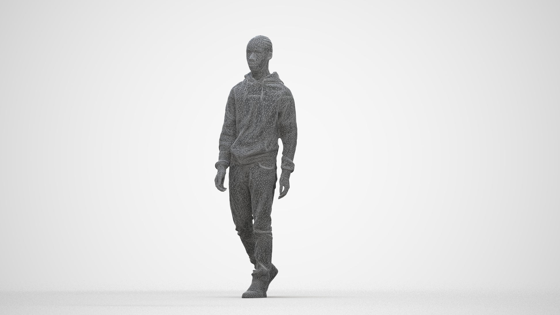 3D scanned boy kids casual, photorealistic archviz people for Enscape and SketchUp, wireframe back view