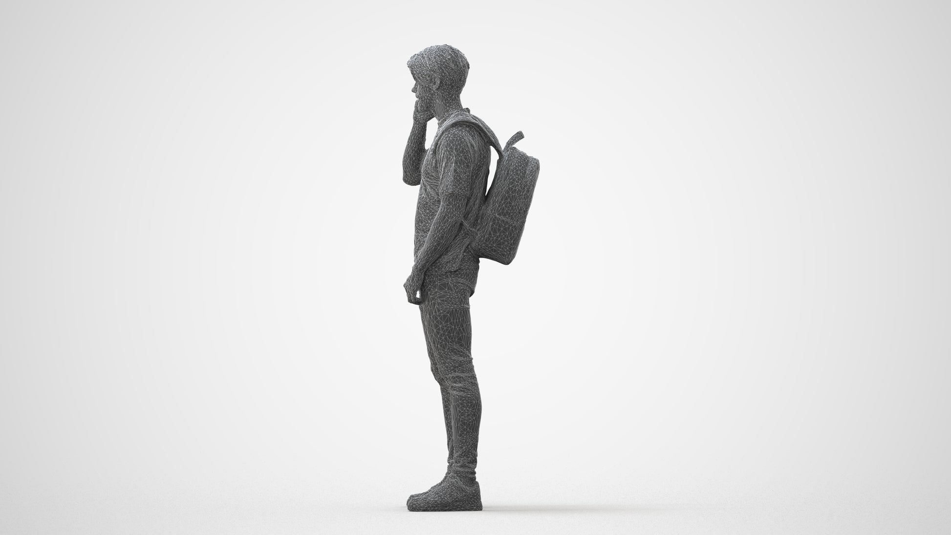 3D scanned man standing casual, photorealistic archviz people for Enscape and SketchUp, square thumbnail