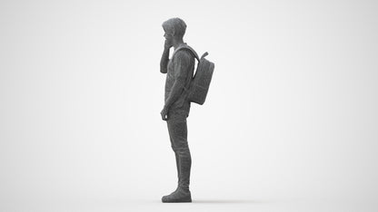 3D scanned man standing casual, photorealistic archviz people for Enscape and SketchUp, square thumbnail