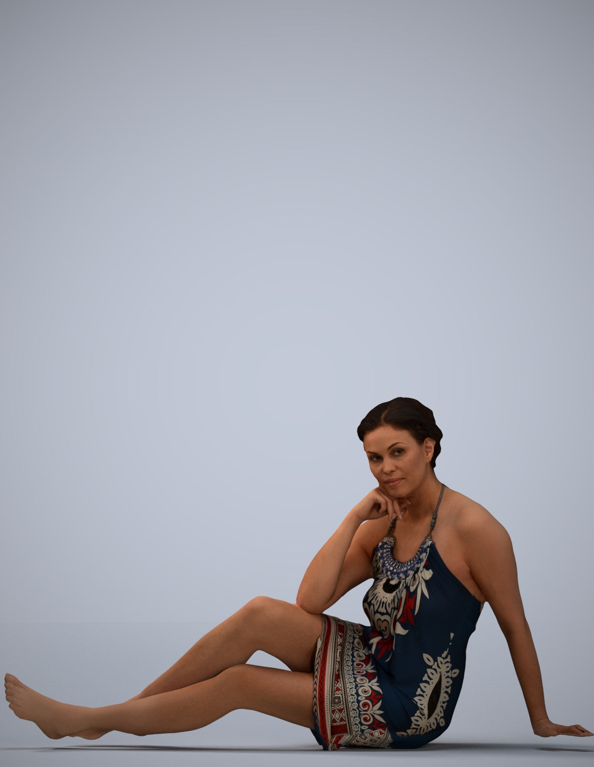 realistic 3D human woman pool, archviz people FBX OBJ for Blender