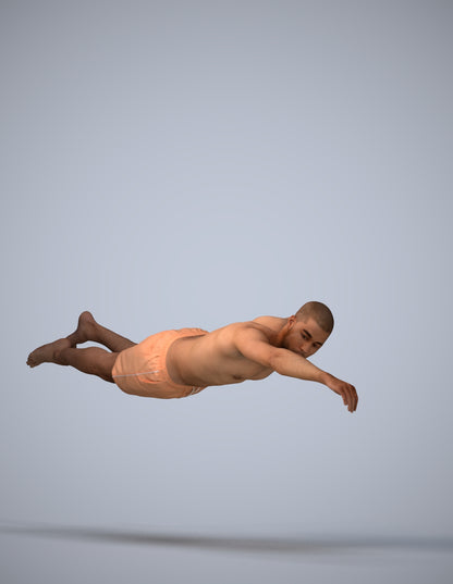 3D scanned man pool sport, photorealistic archviz people for Enscape and SketchUp