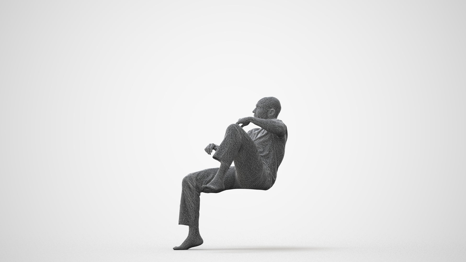 3D people model man casual bathroom, scanned human for 3ds Max rendering, square thumbnail