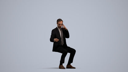 3D scanned man business formal, photorealistic archviz people for Enscape and SketchUp, standing pose render