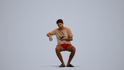 realistic 3D man casual sitting, scanned archviz people for Blender and 3ds Max, standing pose render