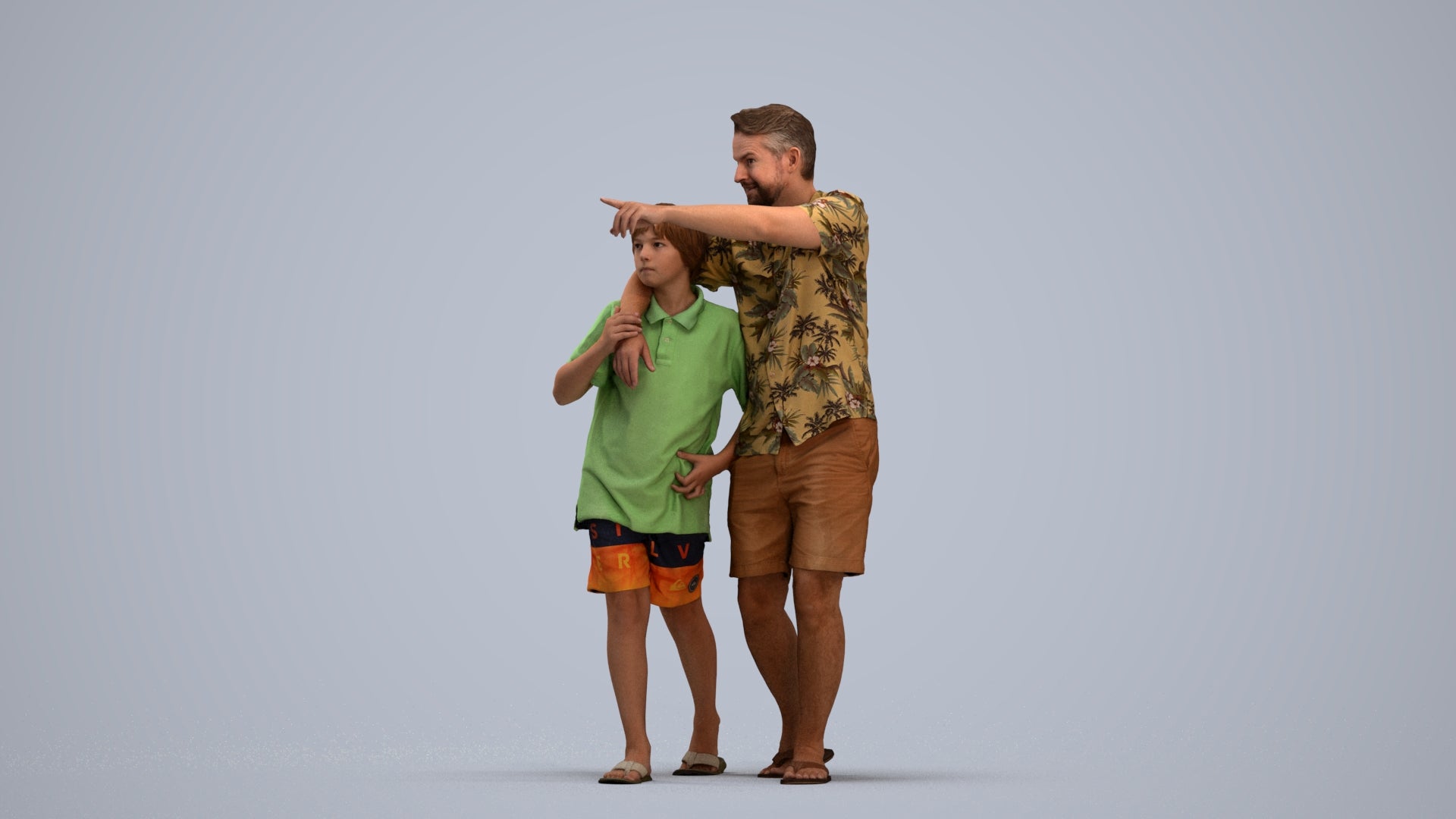 photogrammetry 3D boy kids, realistic human model archviz FBX, standing pose render