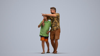 photogrammetry 3D boy kids, realistic human model archviz FBX, standing pose render