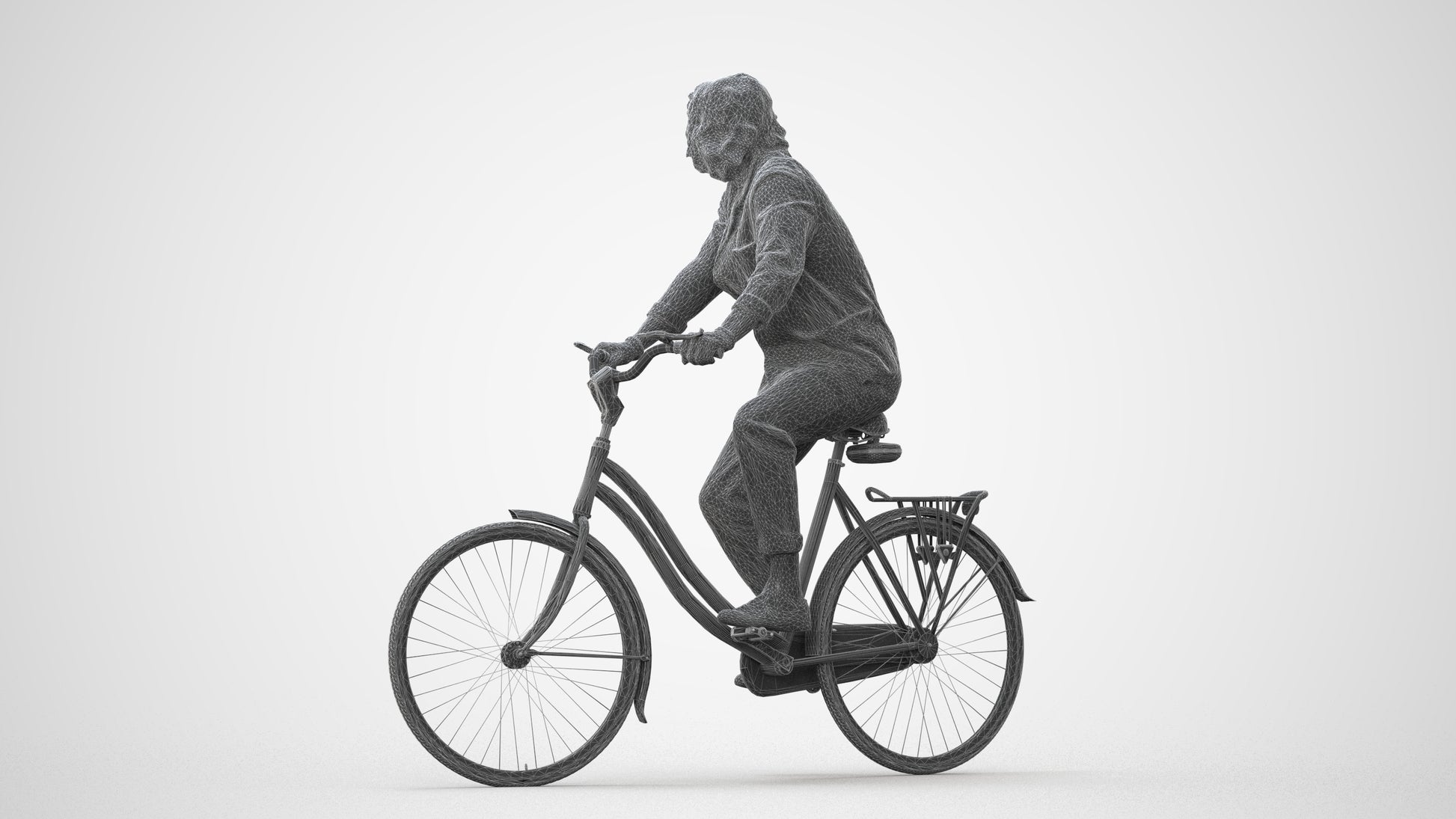 photogrammetry 3D man casual cycling, realistic human model archviz FBX, square thumbnail