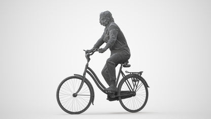 photogrammetry 3D man casual cycling, realistic human model archviz FBX, square thumbnail