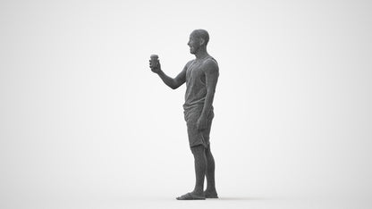 realistic 3D man standing, scanned archviz people for Blender and 3ds Max, square thumbnail