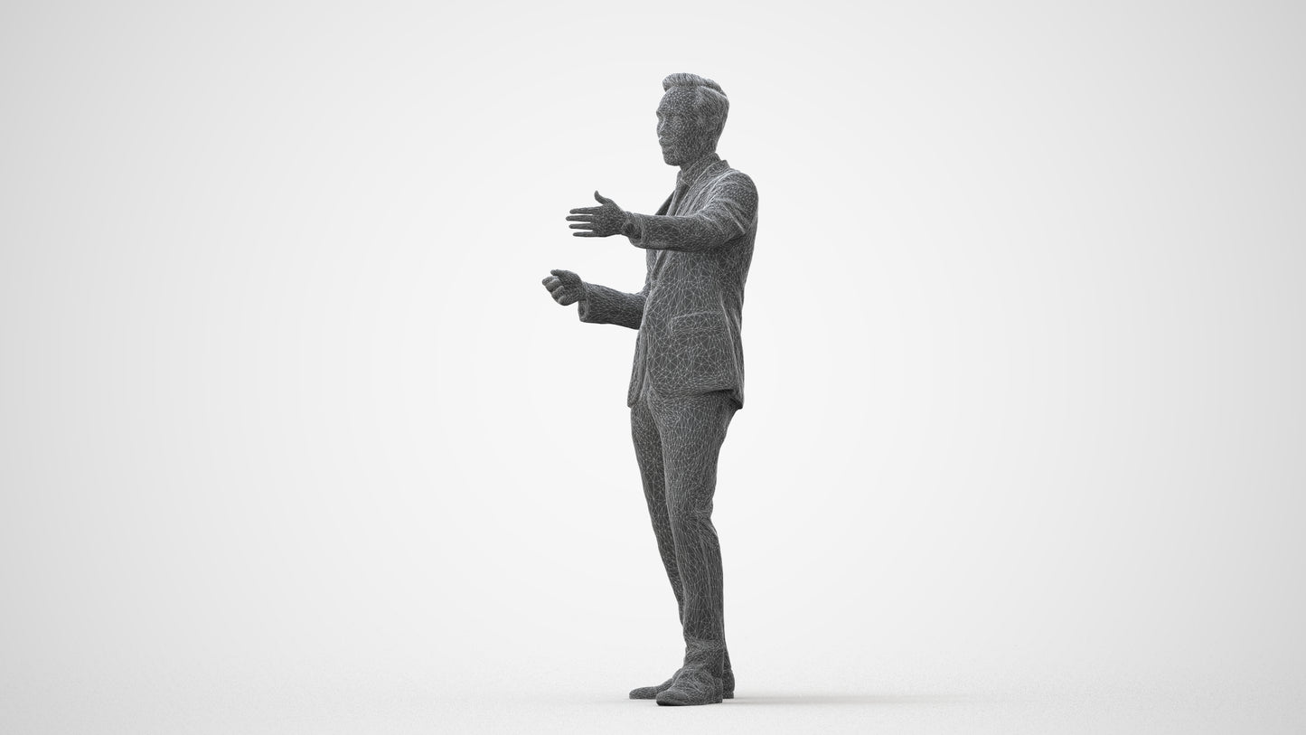 realistic 3D human man business shopping, archviz people FBX OBJ for Blender, square thumbnail