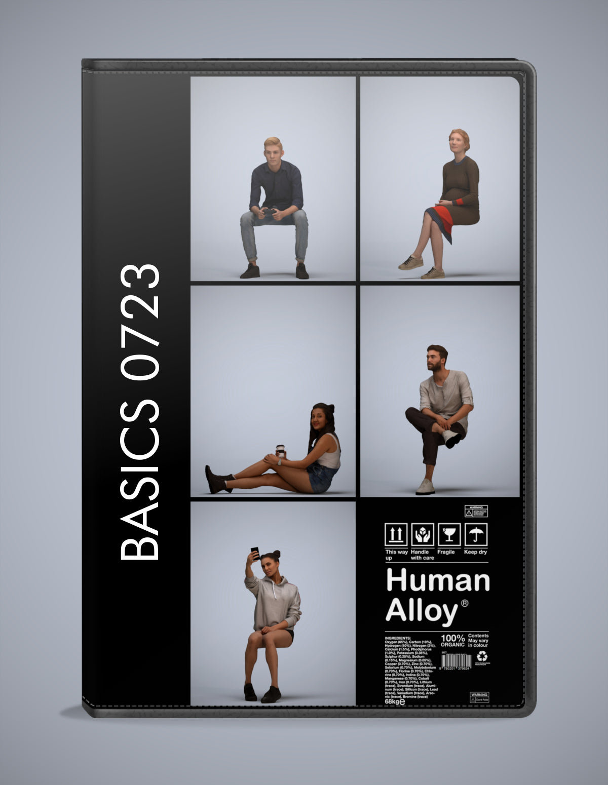 3D people models sitting bundle, 5 scanned humans for 3ds Max rendering