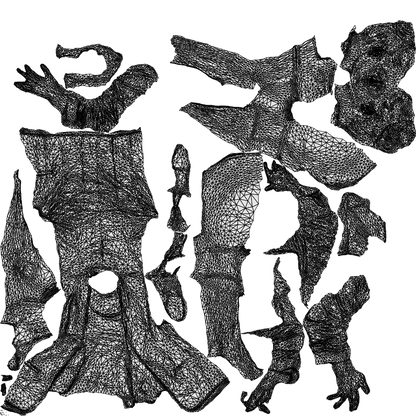 3D scanned woman business, photorealistic archviz people for Enscape and SketchUp, wireframe top-down view