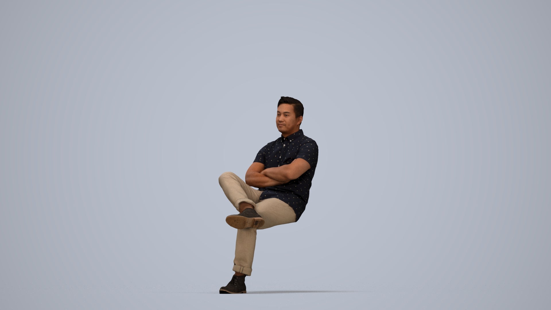 realistic 3D people man casual business, render-ready for V-Ray and Corona, FBX OBJ, top-down view render