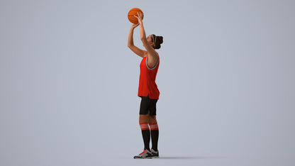 photogrammetry 3D woman sport, realistic human model archviz FBX, three-quarter view render
