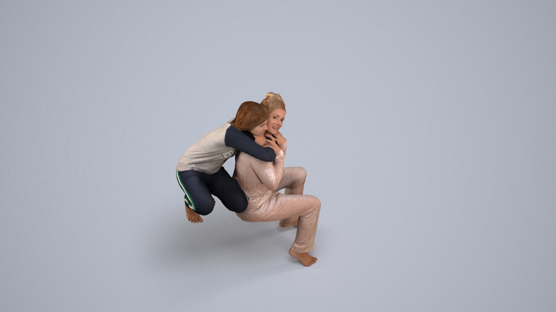 realistic 3D people girl casual kids, render-ready for V-Ray and Corona, FBX OBJ, back view render