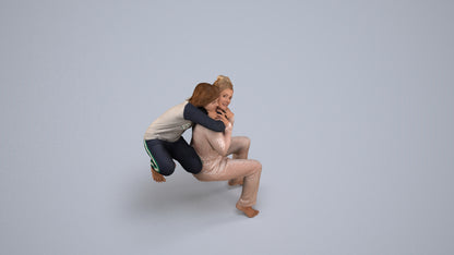 realistic 3D people girl casual kids, render-ready for V-Ray and Corona, FBX OBJ, back view render